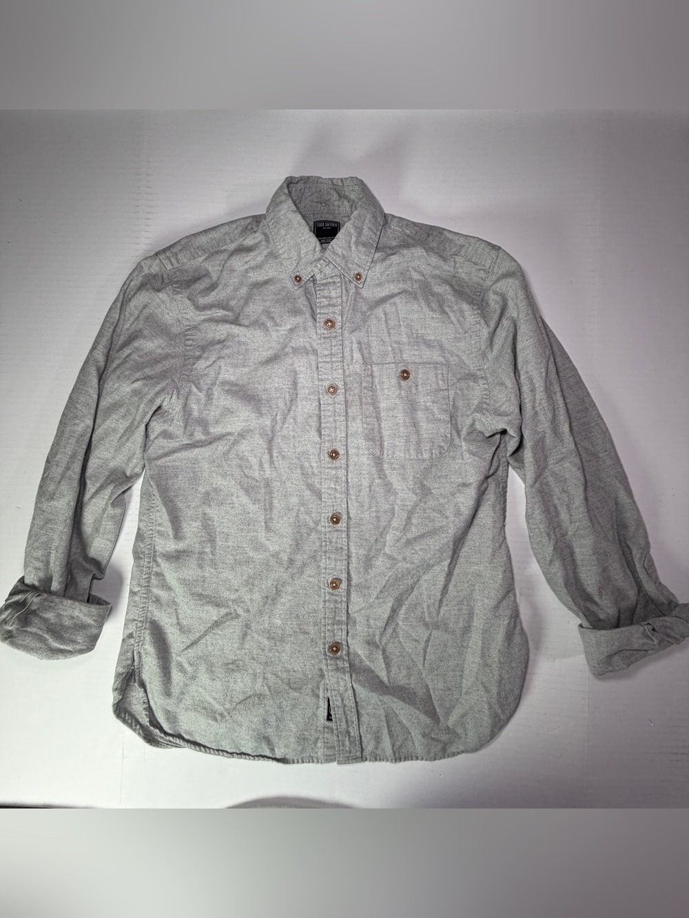 Todd Snyder Gray Button-Down Oxford cotton wool blend Shirt